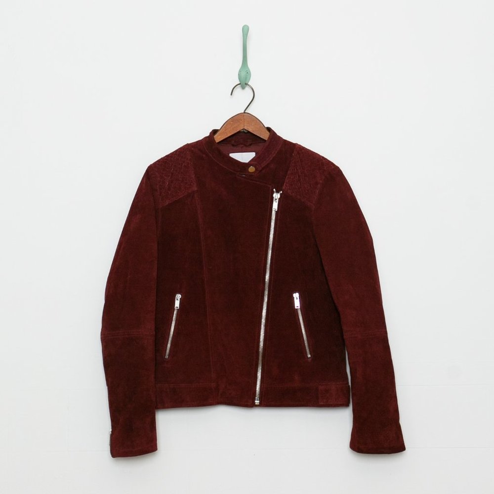 MANGO suede jacket • red rust • L